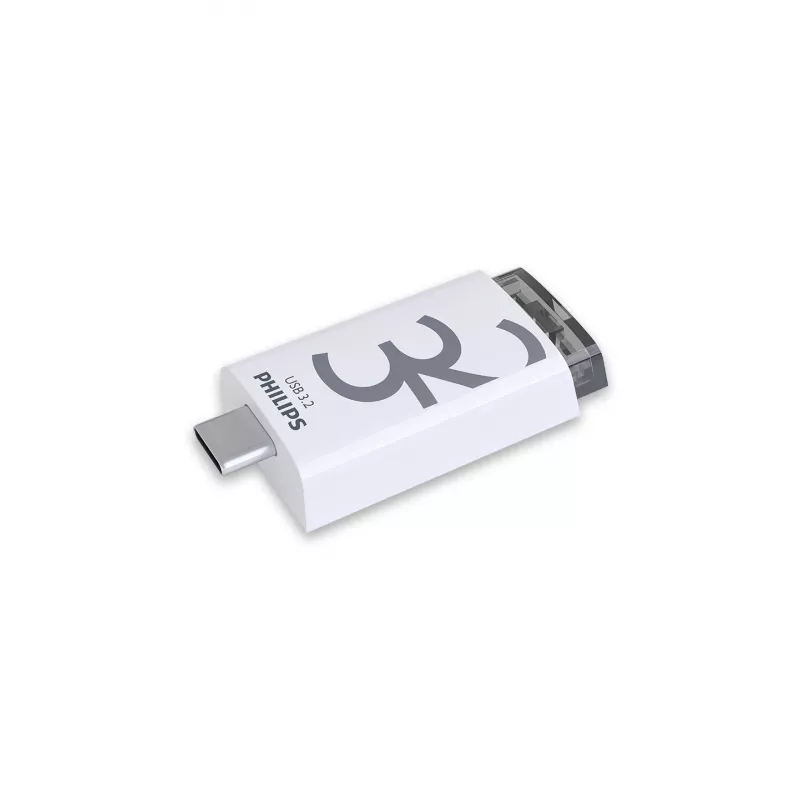 Philips Click USB-mälupulk 32 GB USB USB-C 3.2 Gen 1 (3.1 Gen 1) Läbipaistev, Valge