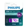 Philips Click USB-mälupulk 64 GB USB USB-C 3.2 Gen 1 (3.1 Gen 1) Violetne, Valge