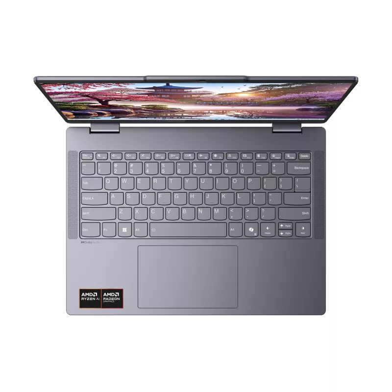 Lenovo IdeaPad 5 2-in-1 14AKP10 Copilot+ PC AMD Ryzen™ AI 7 350 Hübriid (2-in-1) 35,6 cm (14 tolli) puuteekraaniga WUXGA 16 GB LPDDR5x-SDRAM 512 GB SSD Wi-Fi 7 (802.11be) Windows 11 Home hall