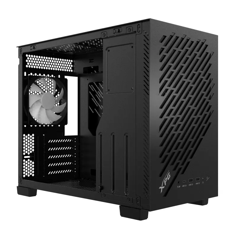 XPG VALOR AIR NANO MID-TOWER KORPUS - Must, Midi Tower, PC, Must, mikro-ATX, Mini-ITX, SPCC, 17 cm