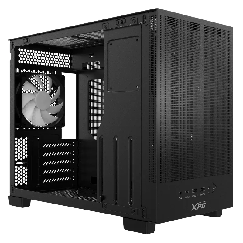 XPG VALOR MESH NANO MID-TOWER-CHASSIS - Must, Midi Tower, PC, Must, micro ATX, Mini-ITX, SPCC, 17 cm