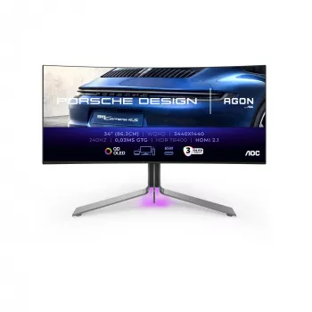 AOC Porsche Design PD34 arvutimonitor 86,4 cm (34 tolli) 3440 x 1440 pikslit Wide Quad HD QD-OLED must