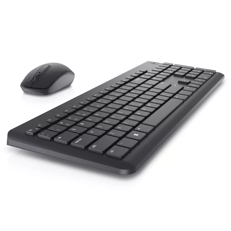 Klaviatuuri ja hiire komplekt Dell KM3322W — juhtmeta RF, täissuuruses Saksa QWERTZ, must