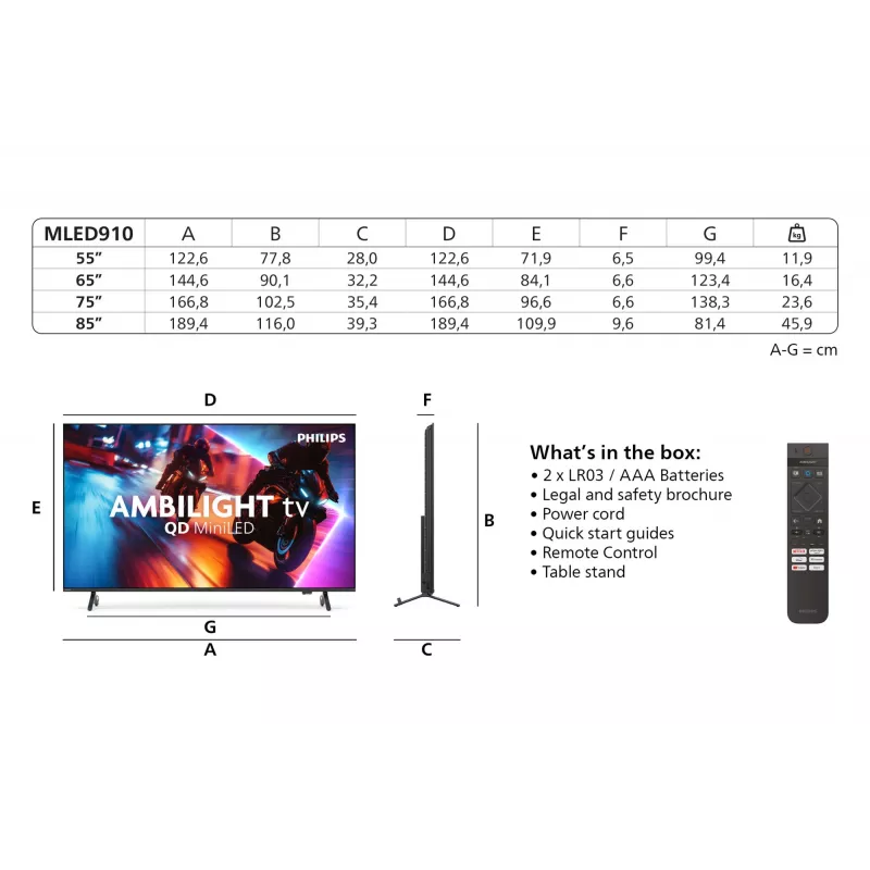 Televiisor Philips Ambilight 85MLED910/12 65 tolli 4K Ultra HD QD-Mini LED