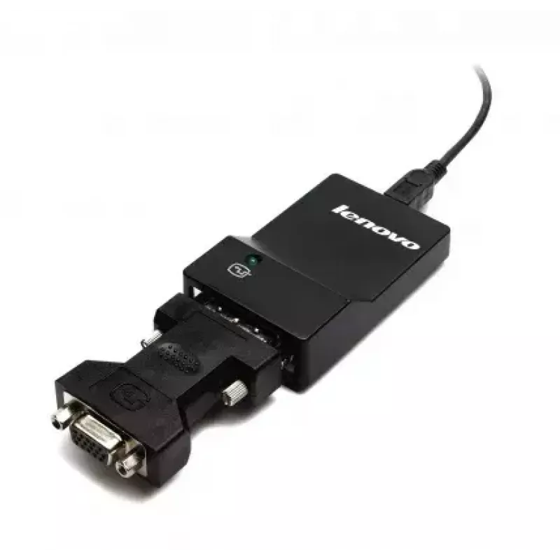 Lenovo USB 3.0 - DVI/VGA USB graafikaadapter 2048 x 1152 pikslit Must