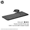 HP 400 Tagantvalgustatud Juhtmega Klaviatuur Täissuuruses USB Must