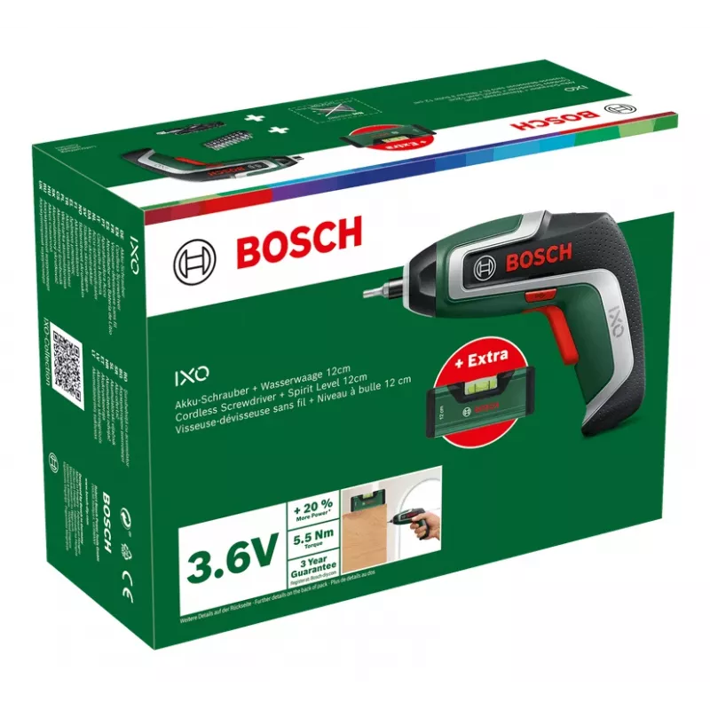 Juhtmeta kruvikeeraja Bosch IXO 7 koos 32-osalise otsakukomplektiga, laetav käsikruvikeeraja