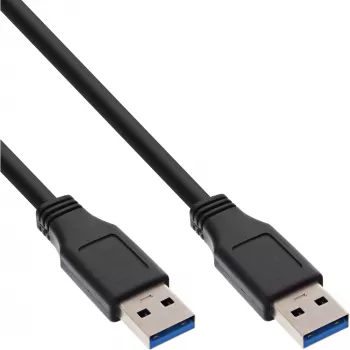 InLine USB 3.2 Gen.1 kaabel, tüüp A-pistik / A-pistik, must, 1 m