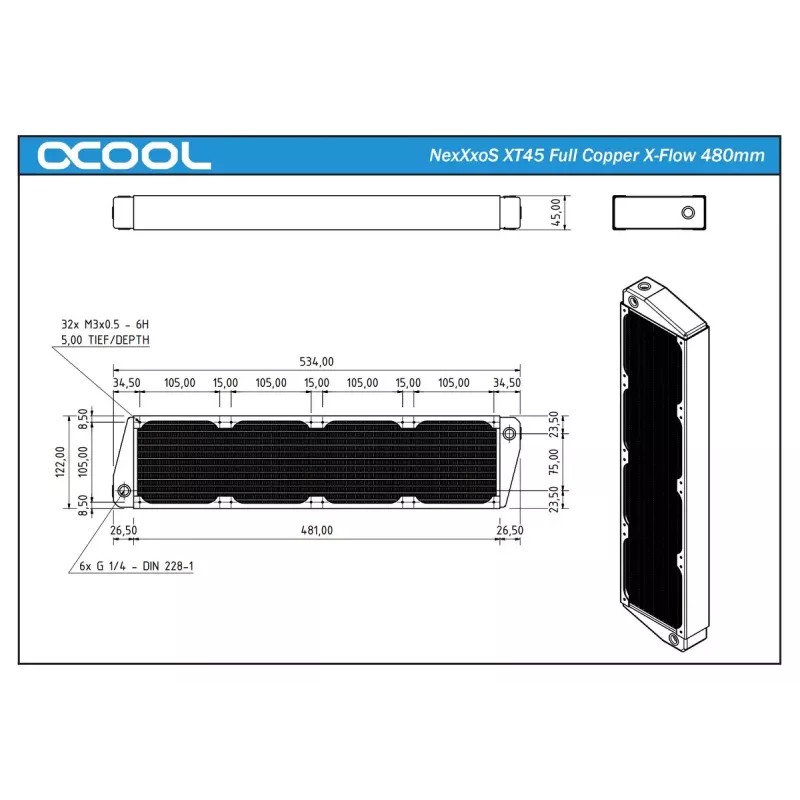 Radiaator Alphacool NexXxoS XT45 Full Copper X-Flow