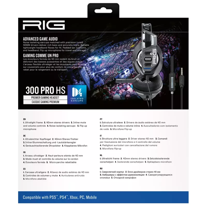Nacon RIG 300 PRO HS mängukõrvaklapid, must