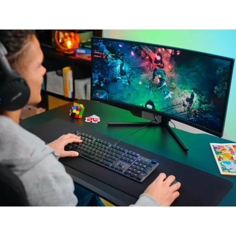 Mehaaniline mänguriklaviatuur TRUST GXT 866 TORIX USB täissuuruses 104-klahviga QWERTY must RGB-valgustusega