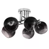 Ripplamp ActiveJet AJE-PALOMA 5P, 5×E27 40W, hõbedane raam, must klaas, IP20, 460×250×460 mm