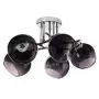 Ripplamp ActiveJet AJE-PALOMA 5P, 5×E27 40W, hõbedane raam, must klaas, IP20, 460×250×460 mm