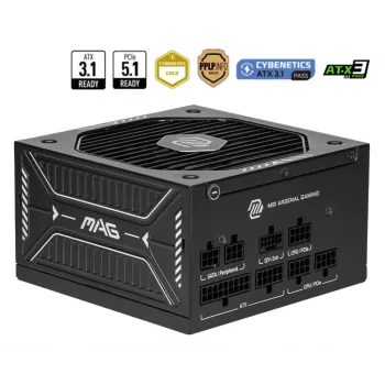 Toiteplokk MSI MAG A750GLS PCIE5 750W 24-pin ATX täismodulaarne 80 PLUS Gold must