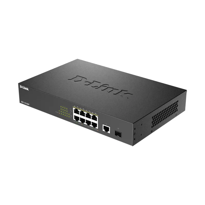 D-Link DGS-1010MP/E võrgulüliti, haldamata, L2, Gigabit Ethernet (10/100/1000), Power over Ethernet (PoE), 1U, must