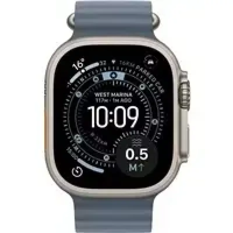 Nutikell Apple Watch Ultra 3 GPS + Cellular 49 mm looduslikust titaanist korpus ankrusinise ookeanirihmaga