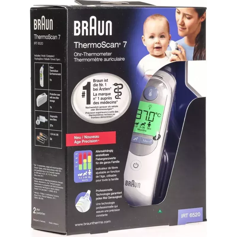 Kõrvatermomeeter Braun ThermoScan 7 IRT6520 Valge