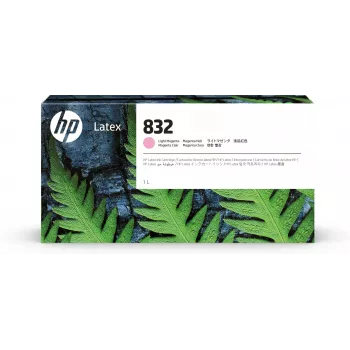 HP 832 1-liitrine hele magenta Latex tindikassett, HP Latex 700, 700 W, 800, 800 W printerid, termiline tindiprinter, magenta, Hiina, Ameerika Ühendriigid, Singapur, 243 mm, 64 mm