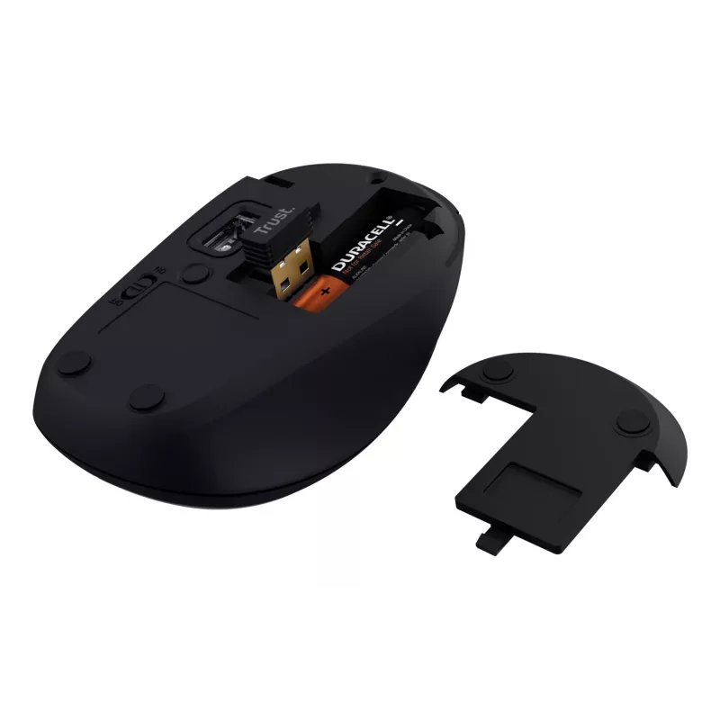 Trust Yvi+ hiir, universaalne, mõlemakäeline, RF-juhtmevaba + Bluetooth, optiline, 1600 DPI
