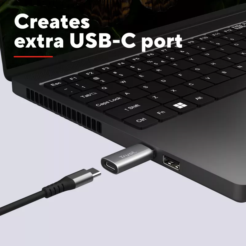 Trust Calyx USB-C USB-A hall pistik 1 USB-C pistik 2 USB-A