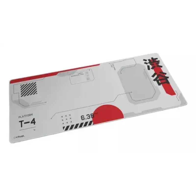 Mänguhiirematt TRUST GXT 759 XXL — PET-pind, 900×400 mm, õmmeldud servad, libisemiskindel alus (must/hall/punane/valge)