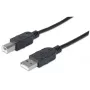 Manhattani USB-A–USB-B kaabel, 3 m, isane–isane, 480 Mbit/s (USB 2.0), Hi-Speed USB, must, eluaegne garantii, samaväärne USB2HAB3M-ga.