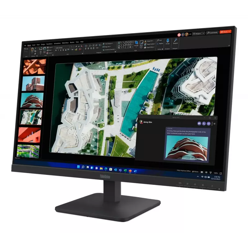 27-tolline Lenovo ThinkVision S27-4e monitor, 1920×1080 Full HD, IPS, 6 ms, 300 cd/m², VESA, must