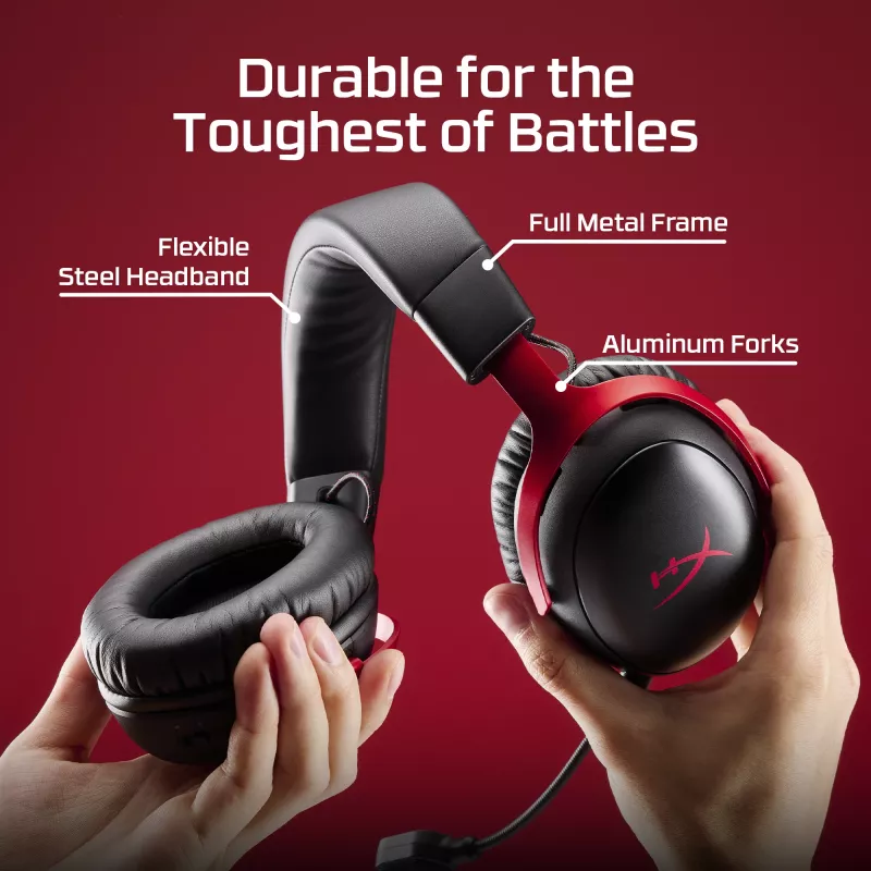 HyperX Cloud III S Wireless - mängukõrvaklapid (must-punane), punane, Hiina, ümberkõrv, suletud, 115 mm, 210 mm