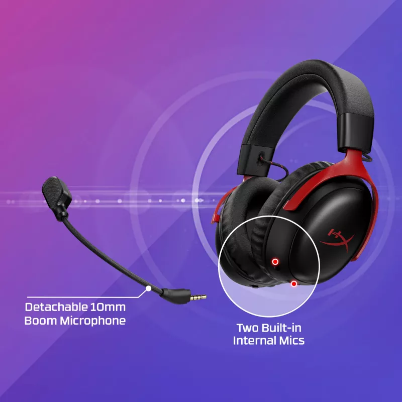 HyperX Cloud III S Wireless - mängukõrvaklapid (must-punane), punane, Hiina, ümberkõrv, suletud, 115 mm, 210 mm