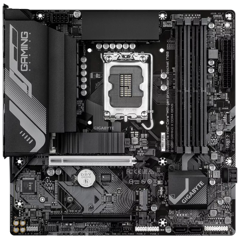 Emaplaat GIGABYTE B760M GAMING X DDR4 GEN5, Micro ATX, LGA1700, B760, 4x DIMM kuni 128 GB, 2x PCIe 4.0 M.2, 2,5GbE