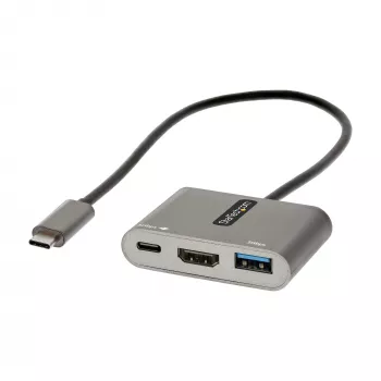 StarTech.com USB-C Multiport Adapter, USB-C HDMI 4K video, 100W PD läbivool, USB 3.0 jaotur 5Gbps (1xType-C/1xA), USB-C mini dokk, USB-C reisidokk, kaasaskantav sülearvuti dokkimisjaam