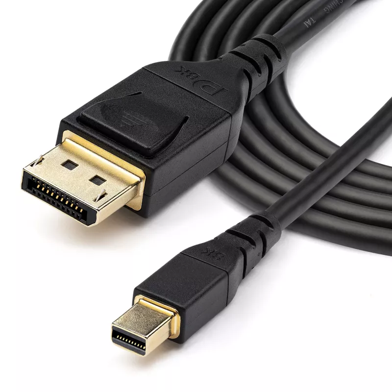 StarTech.com 6 ft (2 m) VESA-sertifitseeritud Mini DisplayPort–DisplayPort 1.4 kaabel – 8K 60 Hz HBR3 HDR – Super UHD mDP–DP 1.4 juhe – õhuke (34 AWG) Ultra HD 4K 120 Hz – monitori/videokaabel
