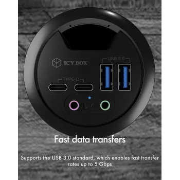 ICY BOX IB-HUB1403B pistikupesa Antratsiit