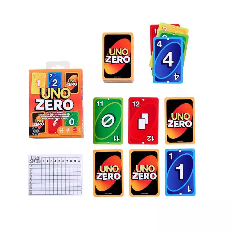 Kaardimäng MATTEL UNO Zero — Loobumismäng, vanus 7+, sisaldab pakki ja tulemustabelit