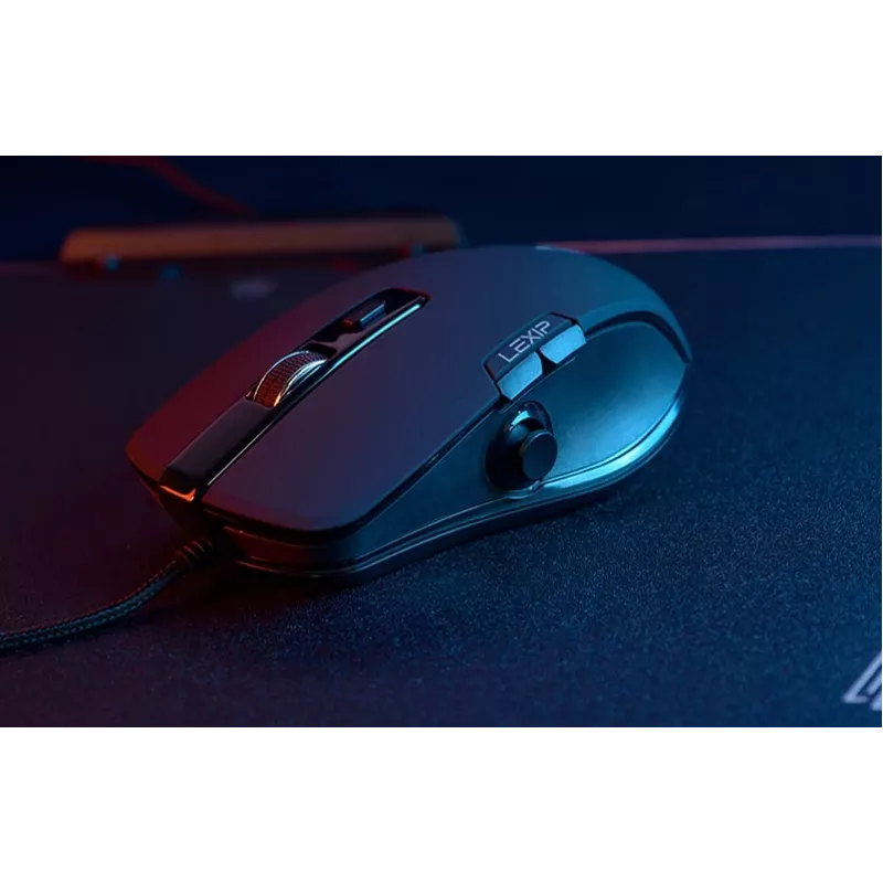 Mängurihiir Lexip NP93 Neptunium Alpha — juhtmega optiline, ergonoomiline kuju, programmeeritavad nupud