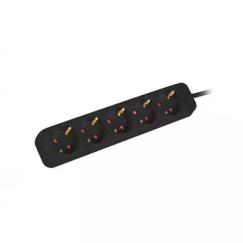 Pikendusjuhe Lanberg PS0-05F-0150-BK 1,5 m 5 vahelduvvoolupistikut Siseruumidesse Must