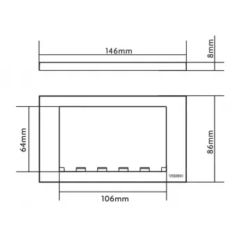 Seinalüliti katteplaat Vision TC3 SURR2G Valge