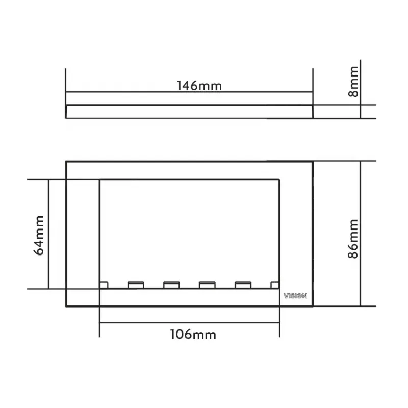 Seinalüliti katteplaat Vision TC3 SURR2G Valge