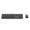 Juhtmega täissuuruses klaviatuur ja hiir Logitech 920-013349 — USB, QWERTY US International, grafiit, 1,8 m kaabel