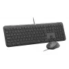 Juhtmega täissuuruses klaviatuur ja hiir Logitech 920-013349 — USB, QWERTY US International, grafiit, 1,8 m kaabel