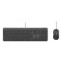 Juhtmega täissuuruses klaviatuur ja hiir Logitech 920-013349 — USB, QWERTY US International, grafiit, 1,8 m kaabel