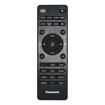 Kaasaskantav raadio Panasonic RF-D40EG-K — Digitaalne tuuner, FM 87,5–108 MHz, 6 W RMS, LCD 2,4 tolli, Wi‑Fi/Wi‑Fi 4, Väline antenn, Must