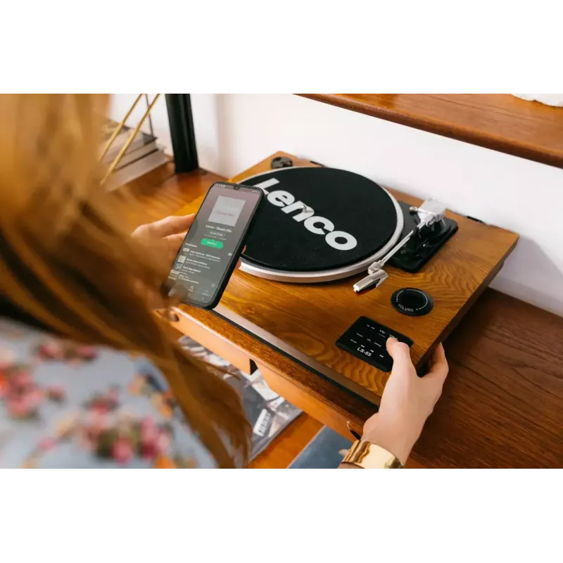 Rihmveoga audiopöördlaud Lenco LS-55WA Puidust Poolautomaatne USB Bluetooth