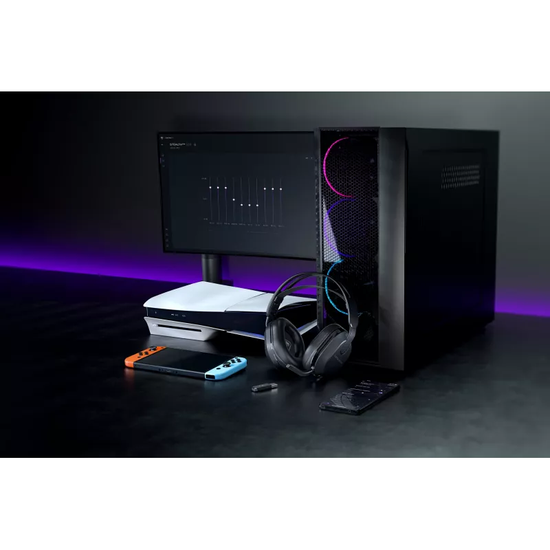 Turtle Beach Stealth 500 must juhtmevaba mängupeakomplekt arvutile kuni 40-tunnise aku ja Bluetoothiga, ühildub arvuti, PS5, PS4 ja mobiilseadmetega