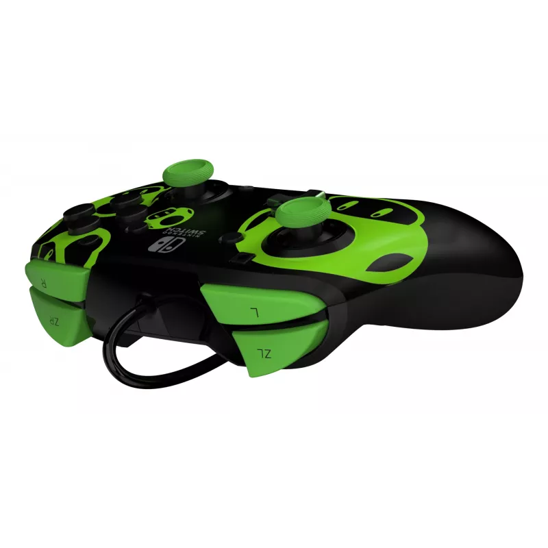 Mängupult PDP REMATCH juhtmega kontroller 1-Up hõõguv pimeduses Nintendo Switchile, USB, 3 m kaabel, D-pad, Kodu nupp, must/roheline
