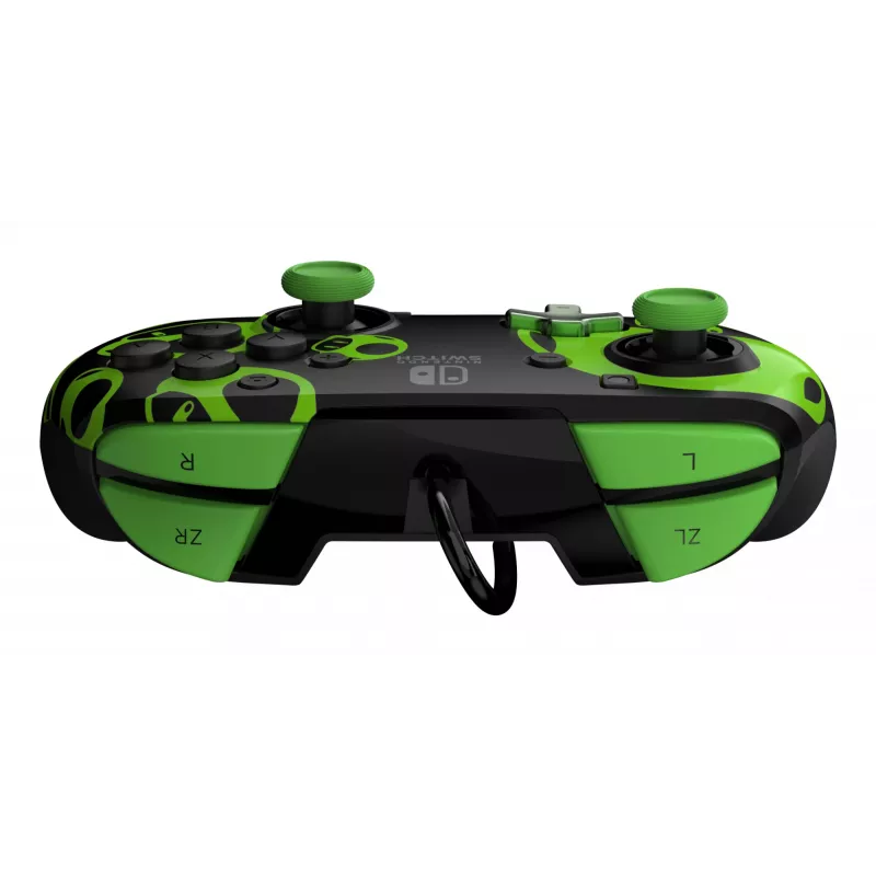 Mängupult PDP REMATCH juhtmega kontroller 1-Up hõõguv pimeduses Nintendo Switchile, USB, 3 m kaabel, D-pad, Kodu nupp, must/roheline