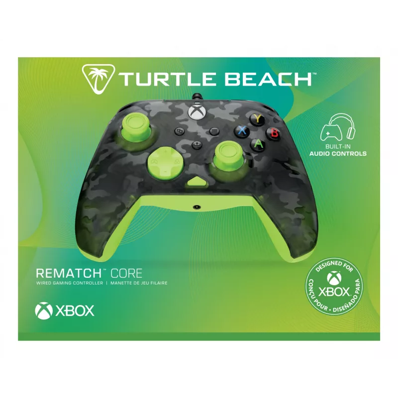 Gamepad Turtle Beach Rematch Core must hall tumehall kollane USB-juhtmega