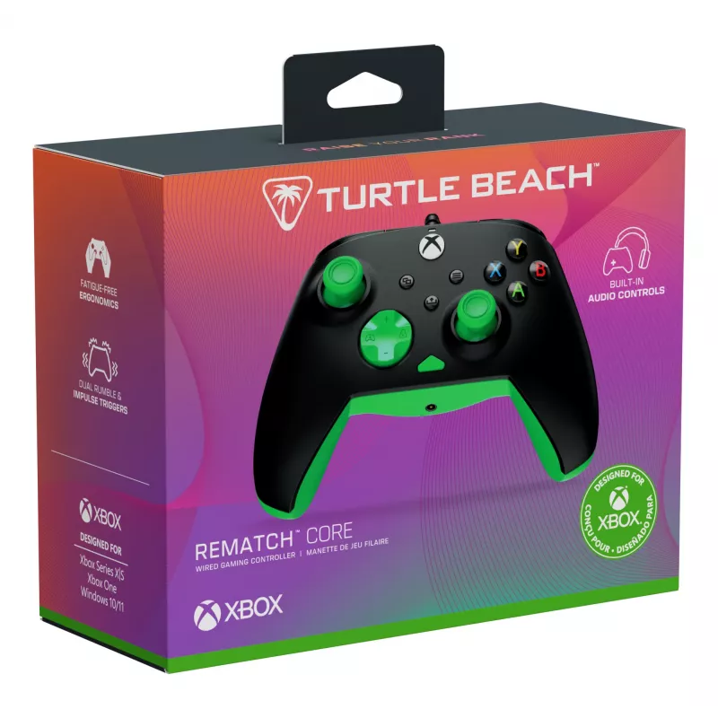 Mängupult Turtle Beach Rematch Core must roheline USB juhtmega PC Xbox