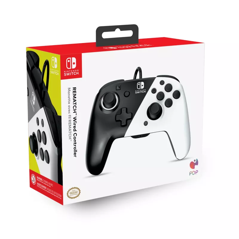 Mängupult PDP Faceoff Deluxe+ Audio Wired Controller Must & Valge