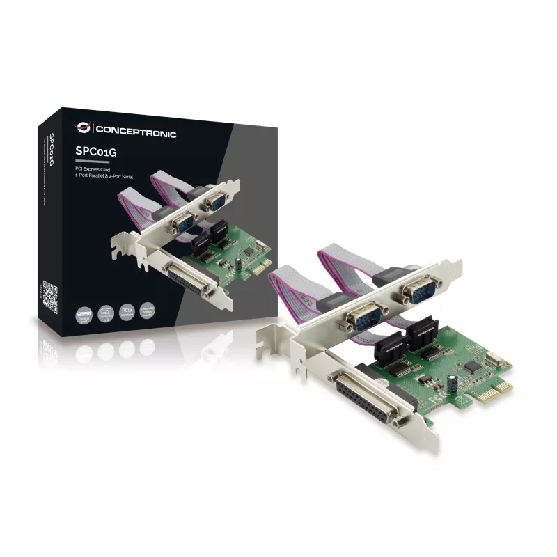 Conceptronic PCI Express-kaart 1-pordiline paralleel- ja 2-pordiline jadaport
